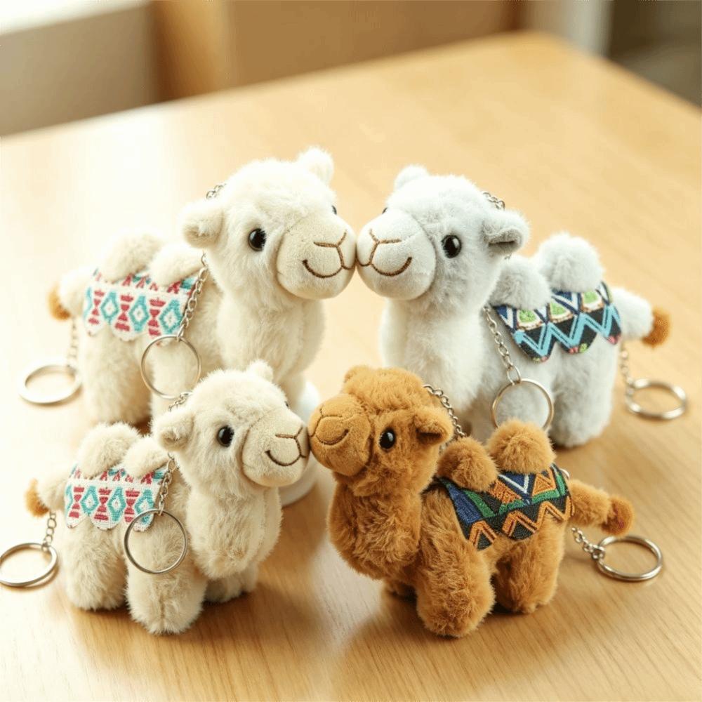 Cute Plush Camel Keychain Soft Plush Animal Camel Keychain Purse Accessories