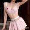 Sexy Lingerie Nurse Sweet Bow Halter Female Sex Pajamas Cosplay Uniform Suit Underwear