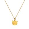 Smiley Face Cat Furnace Real Gold Cold Necklace Female Collarbone Chain With Jewelry