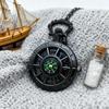 Men's Retro Multifunctional Pocket Watch,Quartz Compass Gift Pocket Watch,Black Starry Sky Dial with Chain.