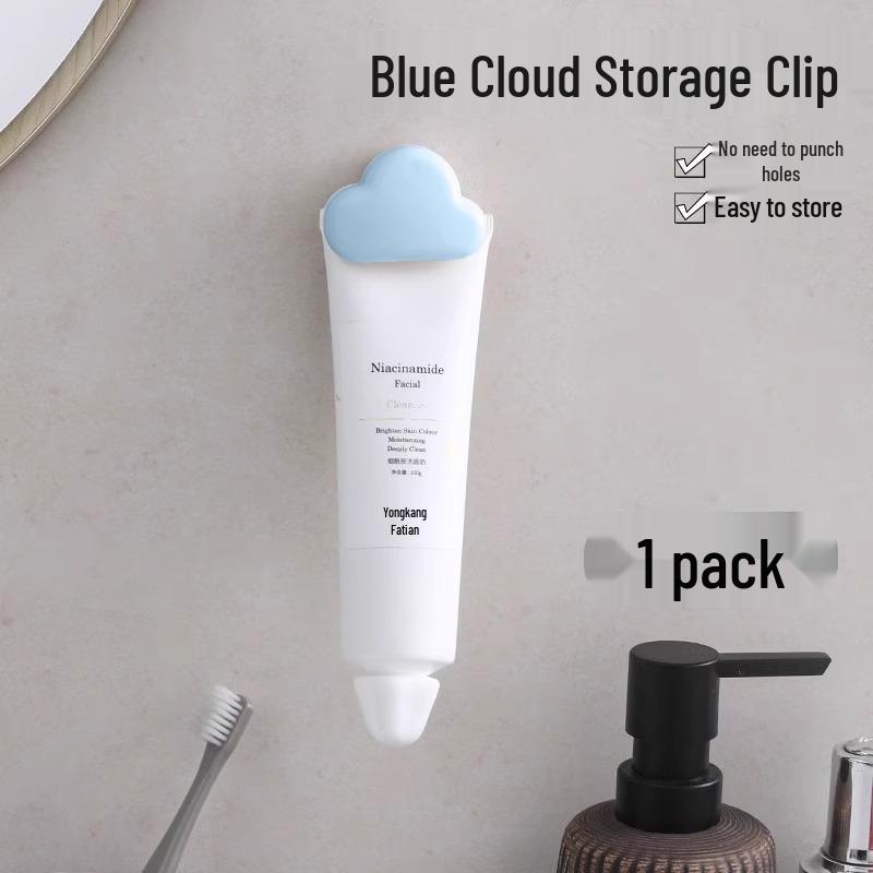 

Wall-Mounted Toothpaste & Cleanser Squeezer Clip: No-Punch Bathroom Storage Holder