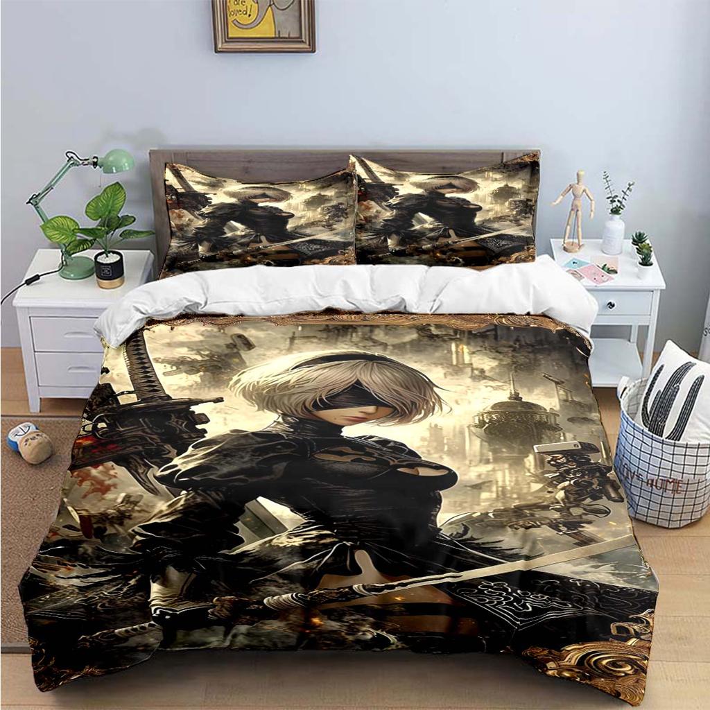 Comforter Famous Film Role A-Automata Nier Print Bedding Sets Bed Supplies Set Bed Comforter Set Bedding Set Luxury Gift