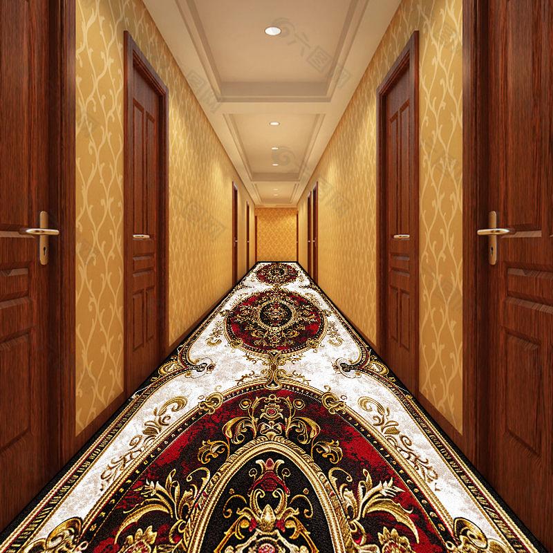 Gorgeous Retro European Decoration Home Carpet Runner Red Long Corridor Rugs Non-slip Stairway Carpets Luxury Doorway Floor Mats