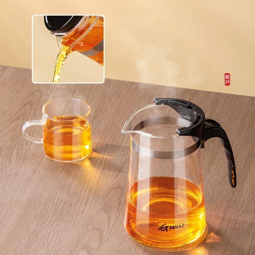Teapot With Infuser Thickened Glass Heated Resistant Tea Pot One-button Filtering Tea Separation Kettle Tea