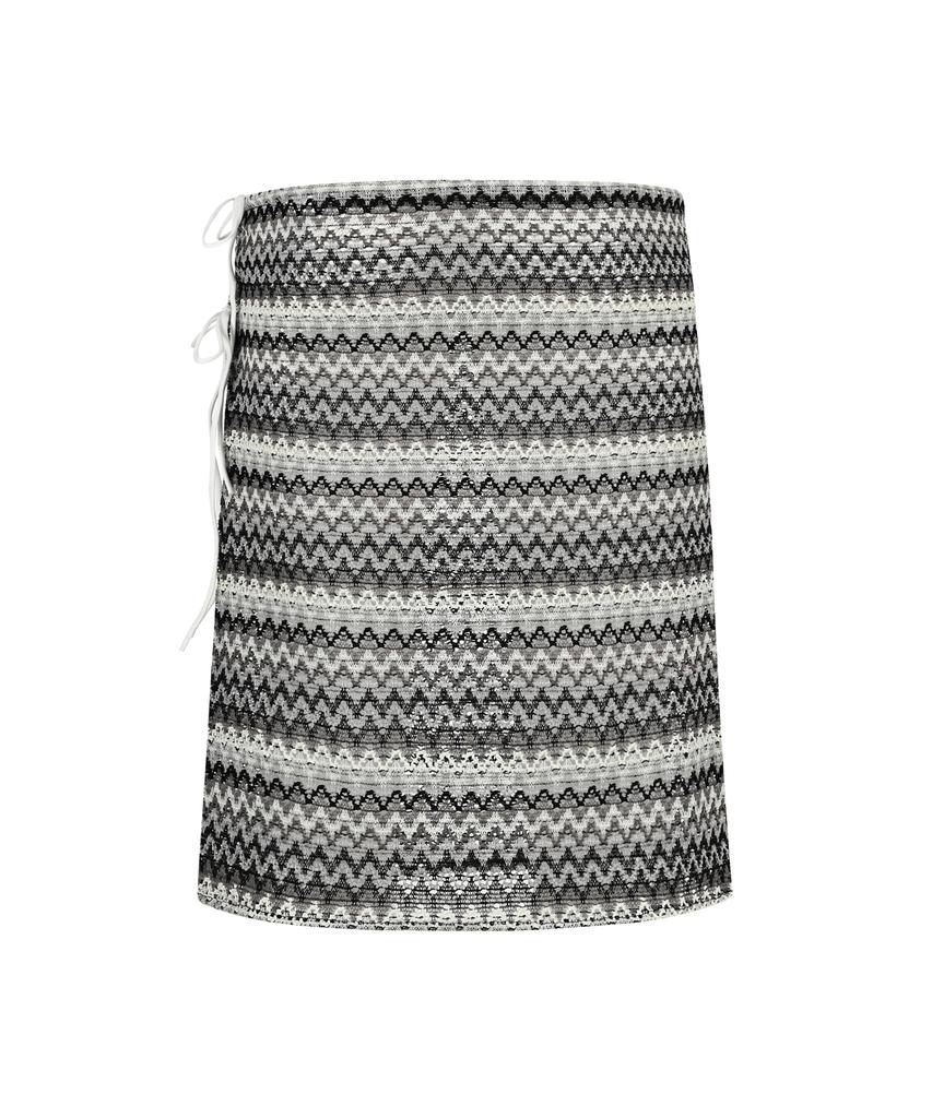 Siest Ethnic Long Wrap Skirt Gray