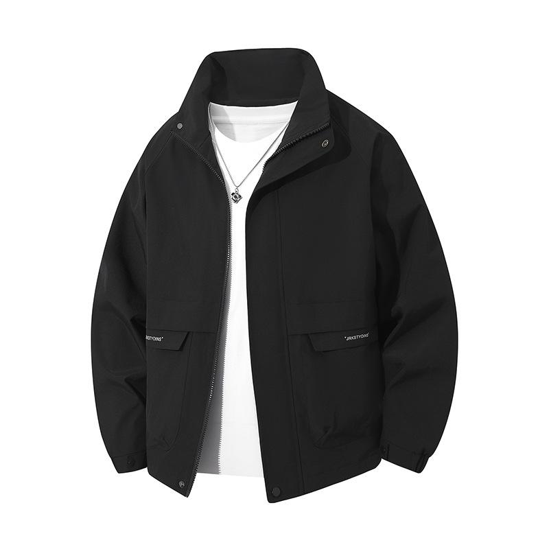Spring and Autumn Men's Solid Color Jacket Versatile Casual Hooded Jacket Men's Workwear Jacket