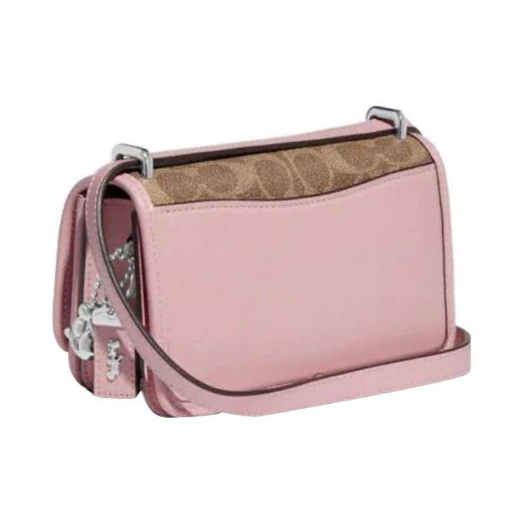 Coach Bandit 18 Classic Monogram Buckle Closure Faux Leather And Luxurious Cowhide Shoulder Crossbody Bag Small Women Bags Brown Pink CF936-LHRJ8