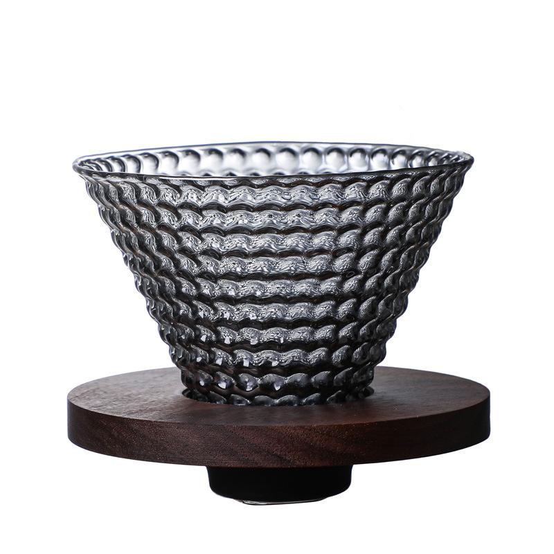Glass Coffee Drip Filter Cup Reusable Conical Immersion Hand Brewed Dripper Reusable Combination Hand Made Barista Tools