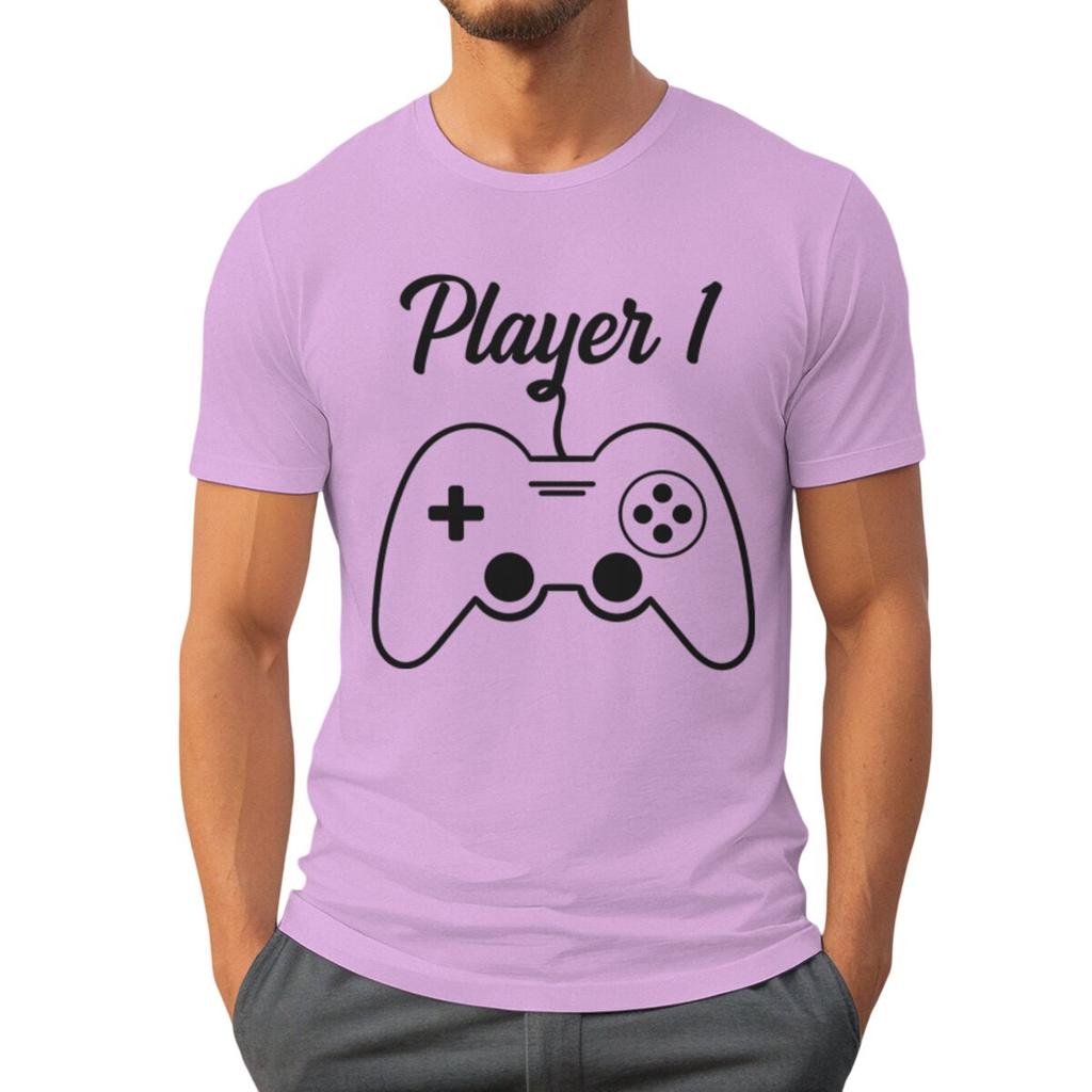 Funny Game Player 1 Player 2 Shirts Pregnancy Announceunisext Short Sleeve Unisex Unisex Tshirt Casual Couple Matching T-Shirts Gifts