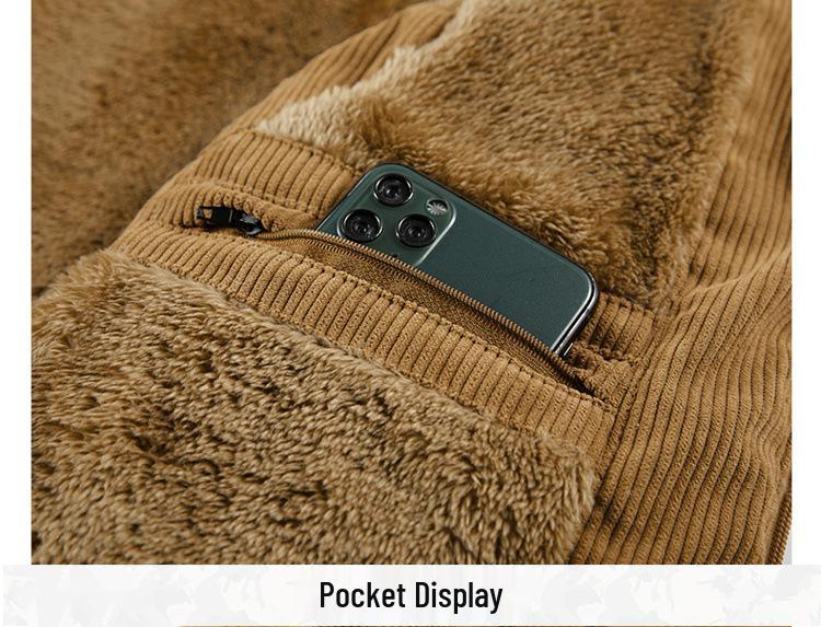 Men's Thickened Corduroy Vest - Fleece Lined, Stand Collar, Sleeveless, Plus Size, Warm Workwear Coat for Autumn/Winter