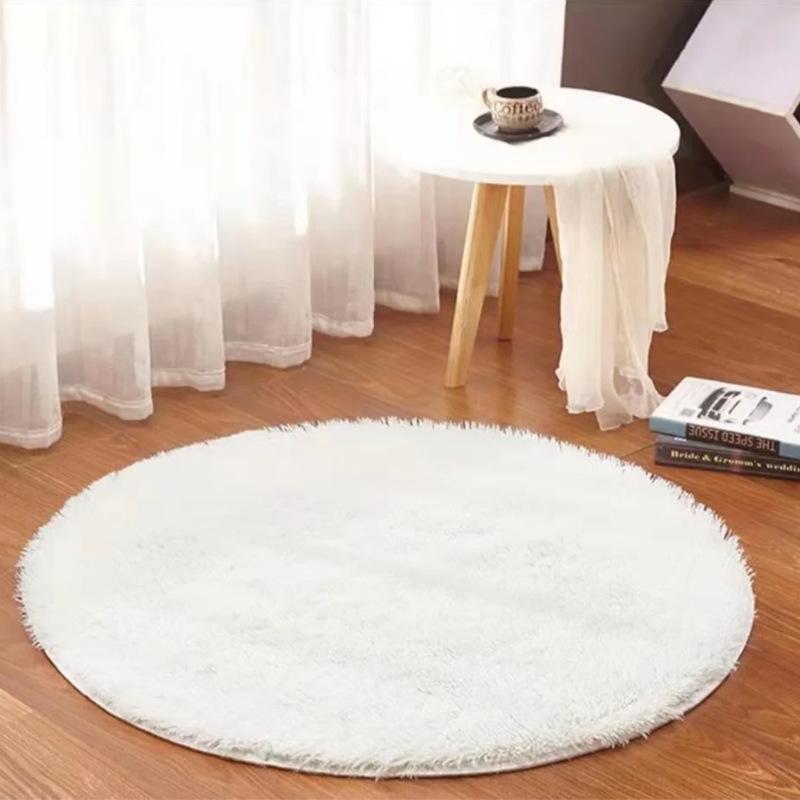 Einfache kreisförmige Matte Wohnzimmer Schlafzimmer Badezimmertür Rutschfeste dicke Kaschmirimitat Teppich Fußmatte