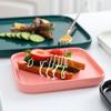 Nordic Style Ceramic Western Plate Square Steak Plate Household Square Plate Western Tableware Vegetable Plate Breakfast Plate