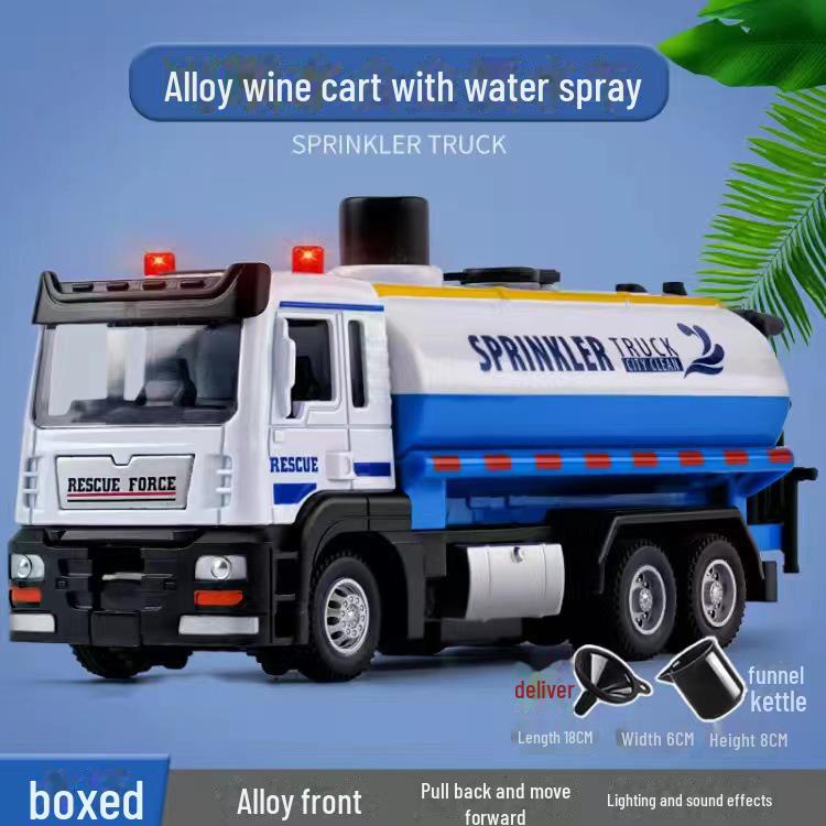 Large Toy Sprinkler Truck: Inertia-Powered Water Spray Engineering Vehicle for Kids