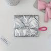 Silver Bow Pattern Coin Purse Women's Earphone Coins Keys Wallet Organizer Zipper Pouch Cosmetic Bag New