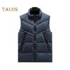 Men Waistcoat Stand Collar Sleeveless Zipper Placket Vest Coat with Side Pockets Solid Color Thickened Vest Jacket