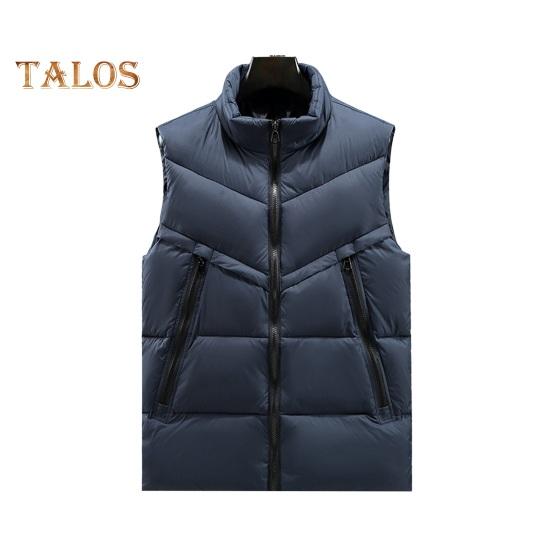 Men Waistcoat Stand Collar Sleeveless Zipper Placket Vest Coat with Side Pockets Solid Color Thickened Vest Jacket