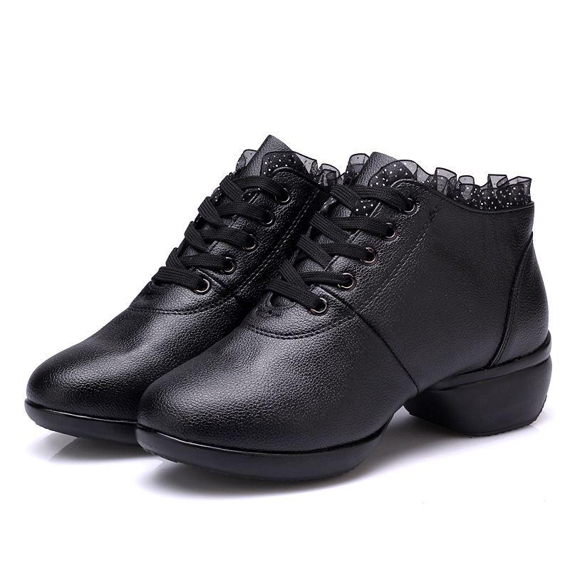 Women's Modern Ballroom Mid-Calf Dance Boots - Soft Sole, Mid-Heel.
