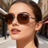 European And American Large-Framed Metal Sunglasses For Men And Women With Sun Protection And Retro Square And Round Frames 134