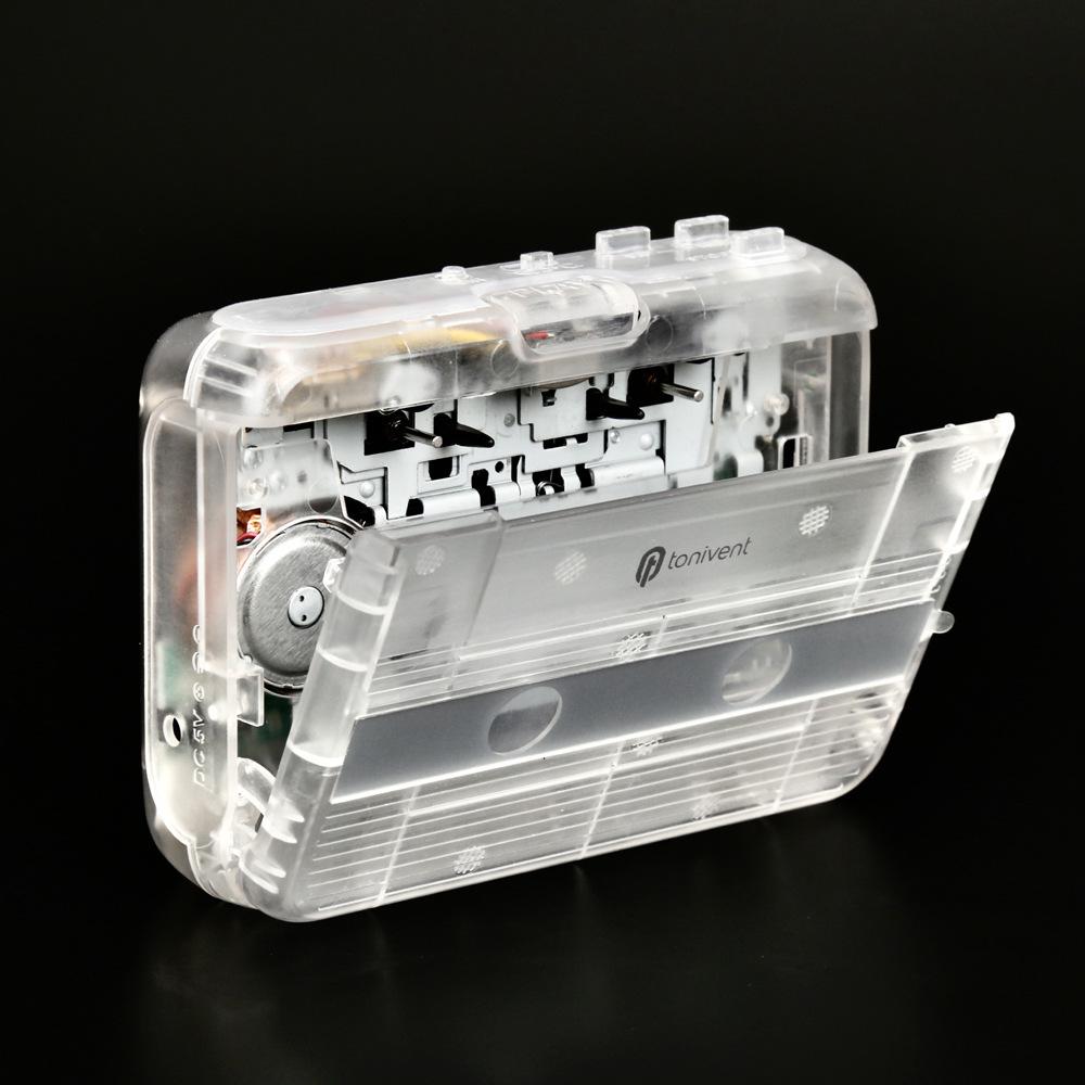 

Bluetooth Transparent Stereo Cassette Player with FM Radio - Portable Retro Mono Music Player