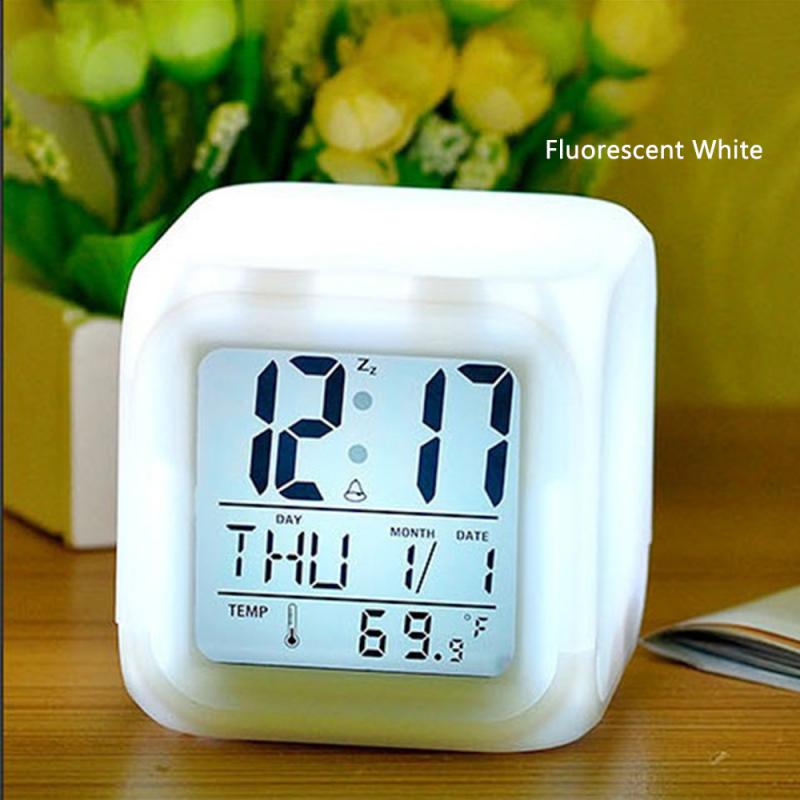 Practical Four-square Clock Intelligent Display Electronic Equipment Minimalist Colorful Four-square Clock Easy To Carry Device