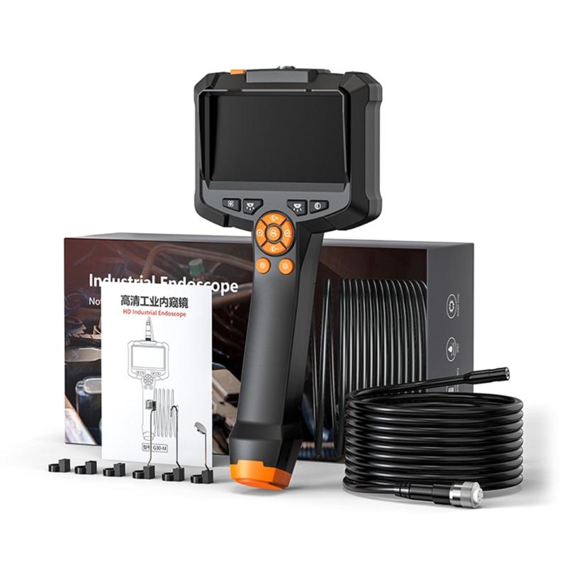 Industrial Endoscope Waterproof 8mm Borescope with 4.3inch IPS Screen Scope Camera Inspection Camera USB C Rechargeable