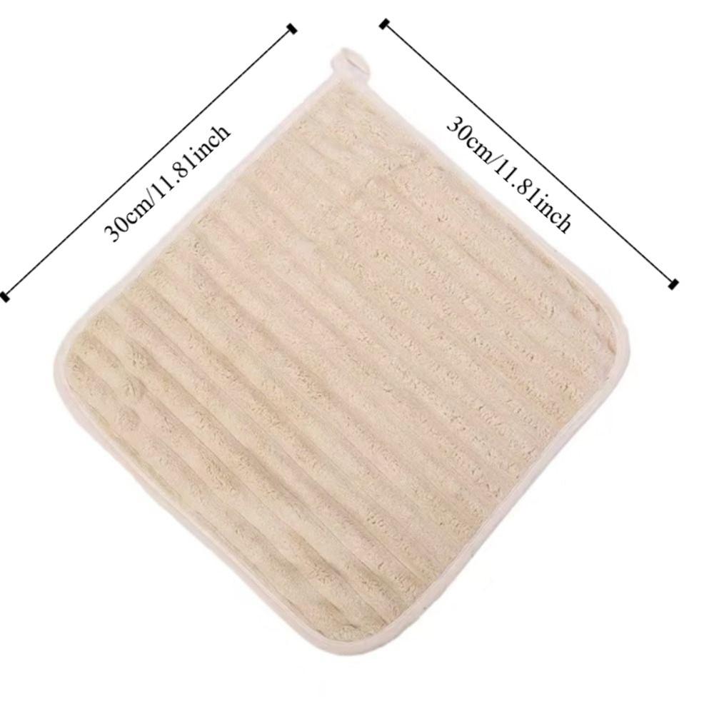 6 Piece Absorbent Coral Fleece Square Hand Towel Stripe Cleaning Cloth Practical Kitchen Towel  Home