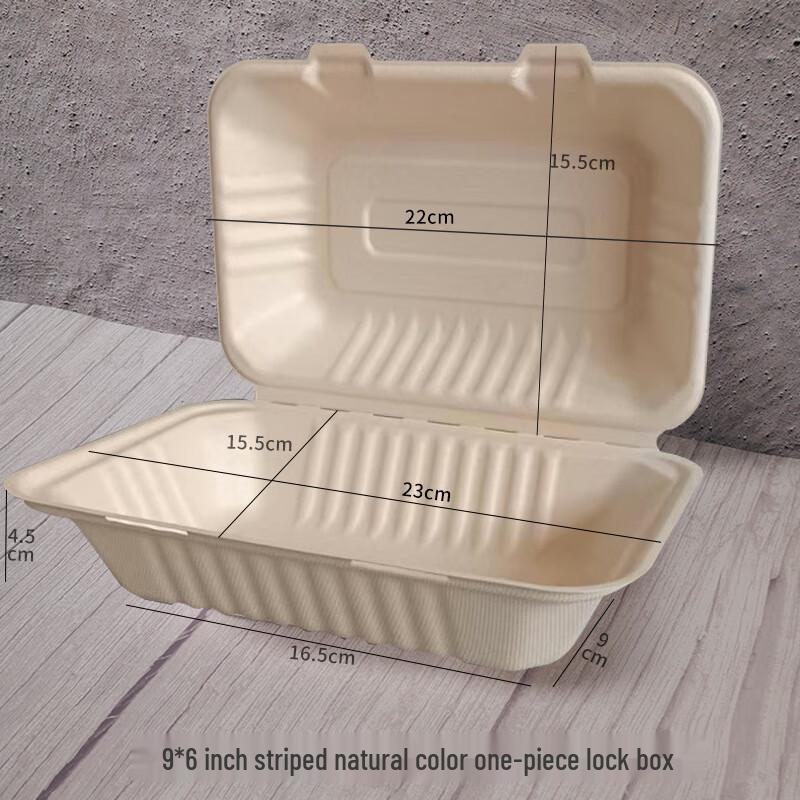 Yuzhuxun 9x6in Striped Disposable Paper Takeout Boxes