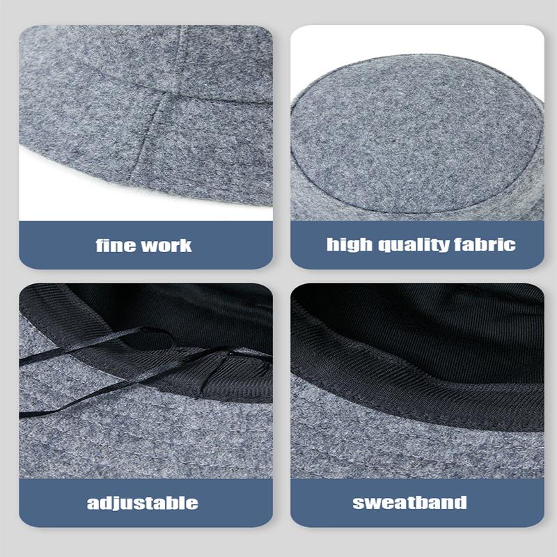 Winter new warm fisherman hat trend men's and women's fashion high-quality wool blended outdoor travel hiking sports basin hat