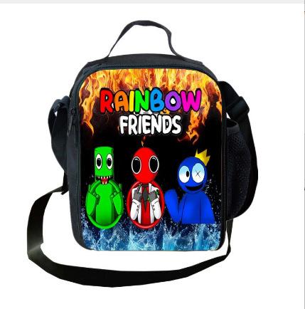 Rainbow Friends Rainbow Friends Lunch Bag Elementary School Picnic Bag Cartoon Shoulder Bag Satchel