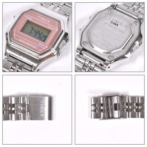 TIMEX Classic Digital Mini Watch, Gold, Black and Silver, with Bracelet, TW2T48500, TW2T48500 F