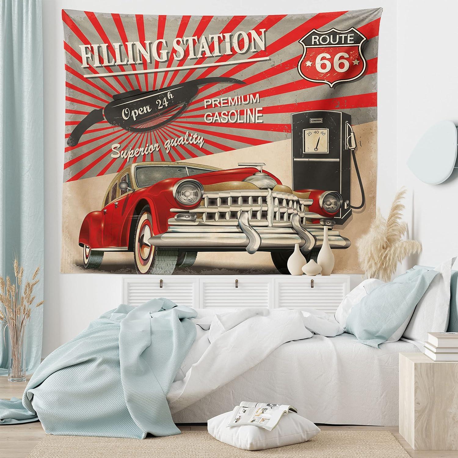 Tapestry image in the style of a car poster 75x100