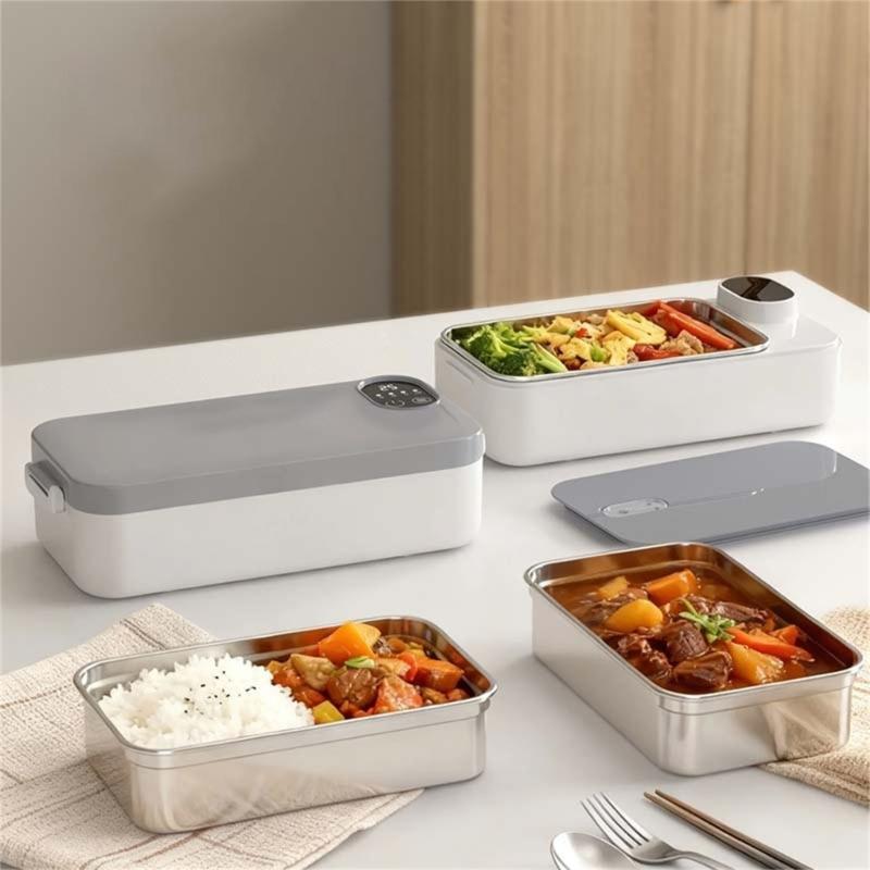 Insulated Food Container with Electric Heating System Stainless Steel Construction for Easy Cleaning and Durability