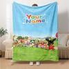 Name Custom Bing Print Flannel Blanket High Quality Warm Comfortable Cover for All Seasons Perfect for Gifts Home Decor