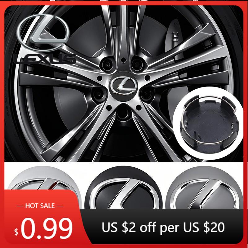 AAQE1 Interior Stickers 4Pcs 62MM Car Emblem Wheel Center Cover Hub Accessories For Lexus F SPORT ES RX NX LS UX LM LX GX LC RZ IS CT