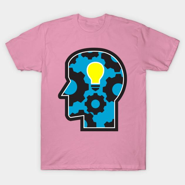 T Shirt Women Head With Light Bulb And Cog Retro Harajuku Print Kawaii Tshirt Summer Short Sleeve Female T-Shirt Top Tee