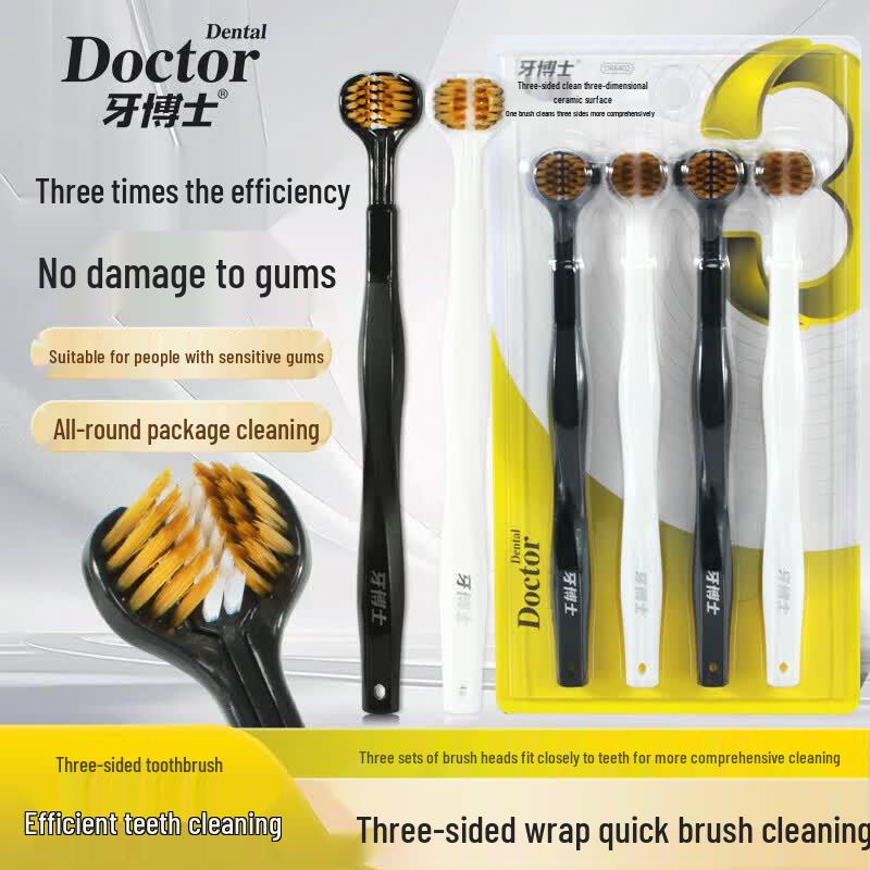 Dr. Tooth 3-Sided Toothbrush 4-Pack