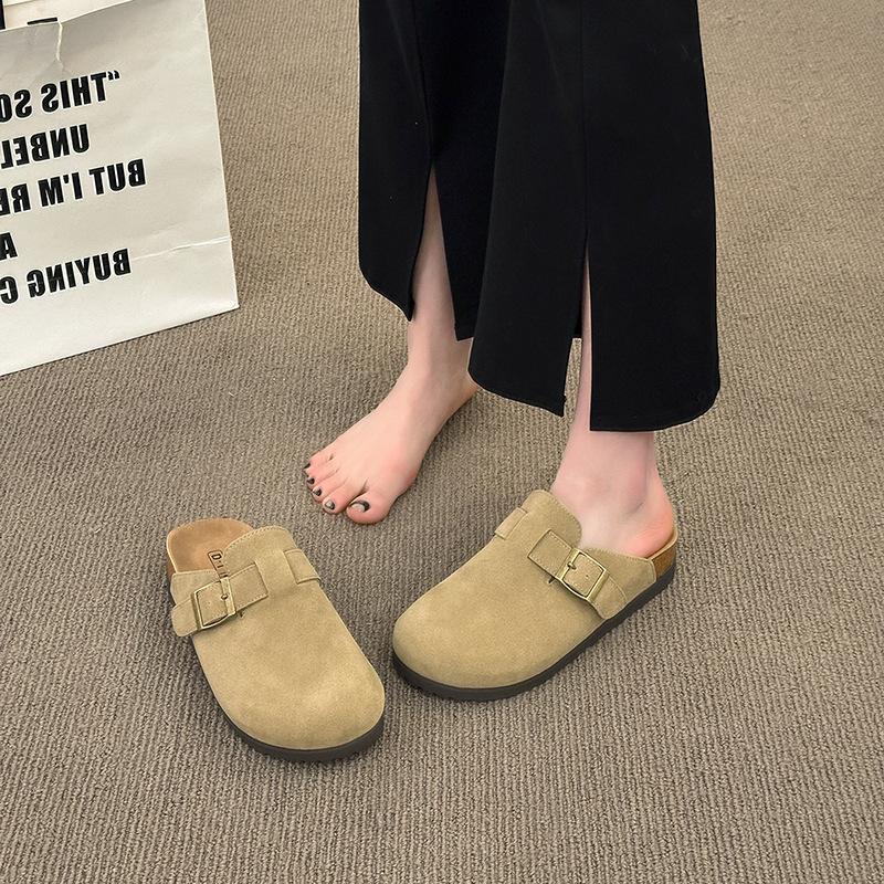 Birken slippers women's 2025 autumn new popular pregnant women wear one pedal lazy shoes soft sole half drag Birken shoes