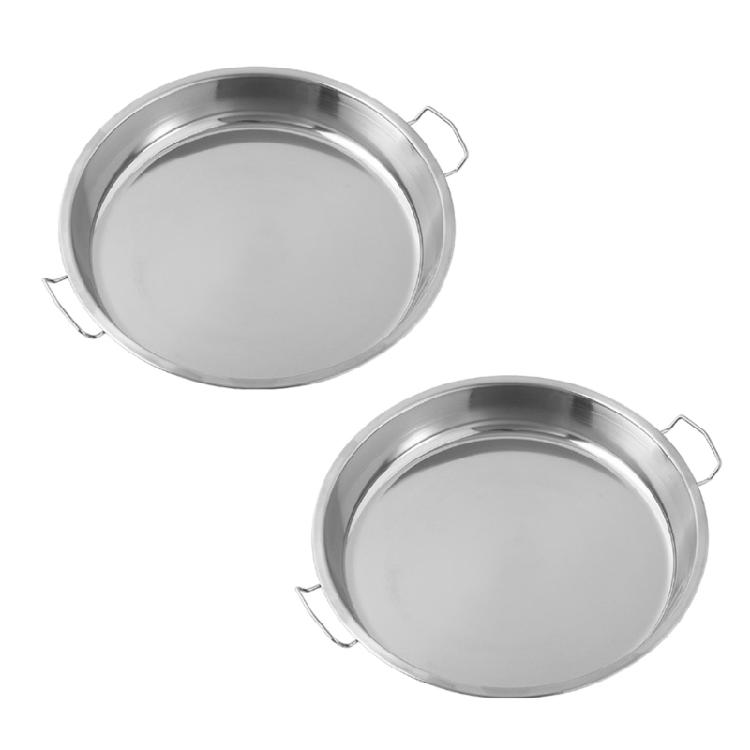 2Pcs Stainless Steel Round Steaming Plate Cooling Tray Handmade Liangpi Moulds Metal Dinnerware Food Preparation Tool