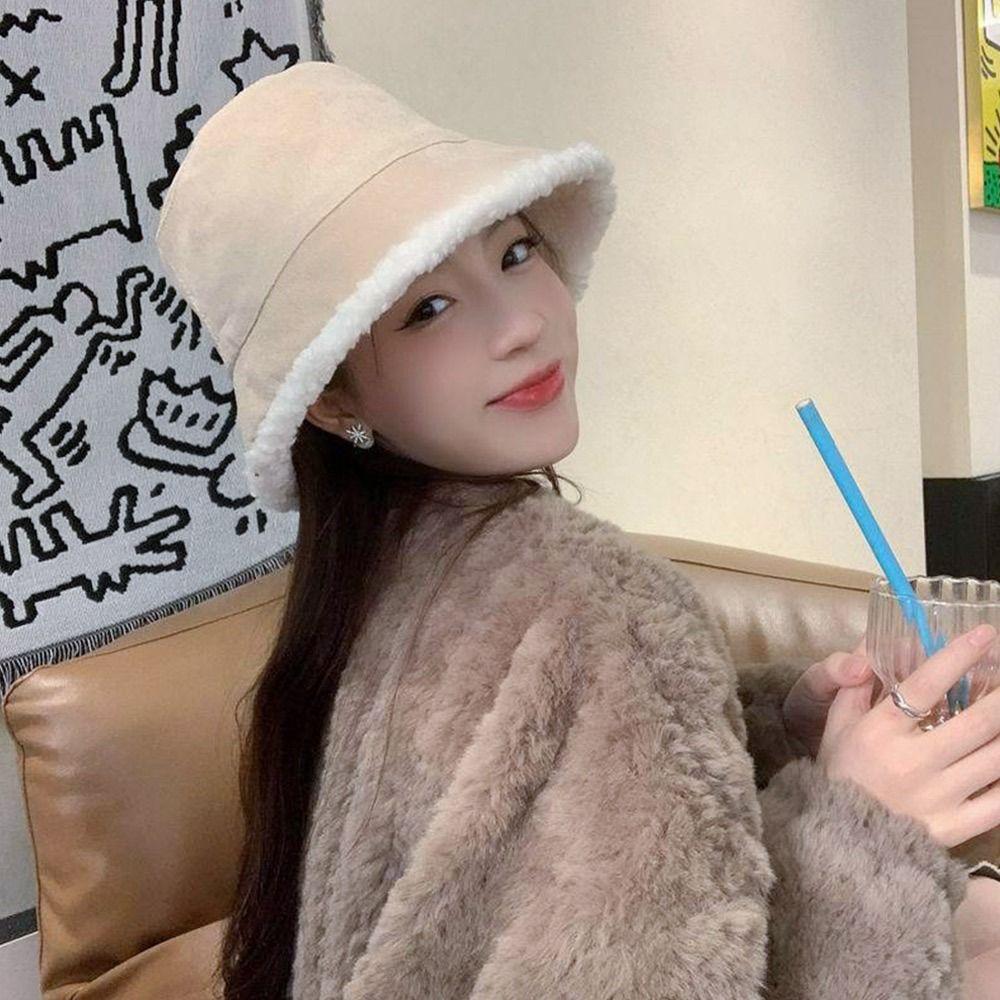 Warm Bucket Hat Corduroy Panama Hat Outdoor Sun Cap  Men Women