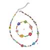 Bohemian Beaded Necklace Flower Bracelet Necklace Colored Short Coloured Glaze Necklace Summer Pearls Necklace Jewelry