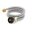 Propane Hose Adapter 6FT with Built in Gauge for Outdoor Cooking Gear including Q Grills and For Coleman Stoves
