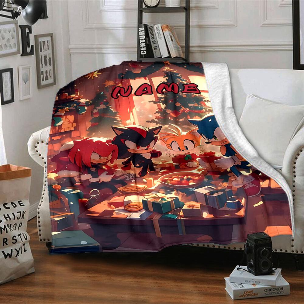 Custom 1pc Sonic Adventure: Team Sonic Blanket, Soft And Comfortable Blanket, Casual Warm, Camping Travel Blanket, Birthday Gift Q912177