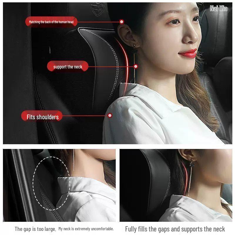 Compatible with Hongqi HS5/H5/HS7/H7/H9 headrest and neck pillows, automotive memory foam lumbar support for car interiors.