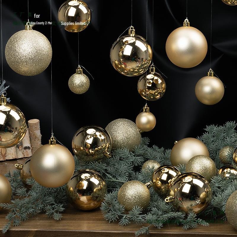 Festive 6CM Gold & 8CM Silver Christmas Balls - Shiny & Matte Hanging Tree Ornaments