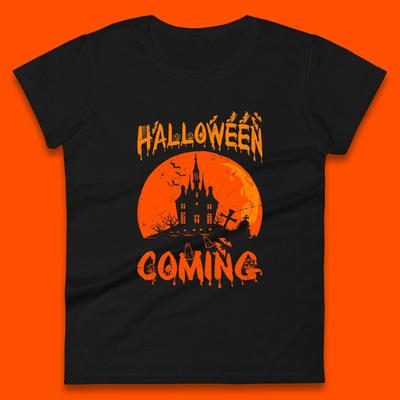 Halloween Kommt Horror Gruselig Geist Spukhaus Gruselige Jahreszeit Damen T-Shirt Herren Oberteile Unisex Oberteil