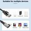1.2m Elbow USB-C To Ethernet Adapter Cable 1000/100/10Mbps Gigabit RJ45 LAN Network Wire