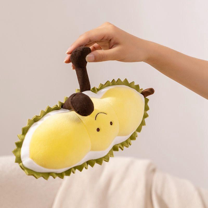Cute Fruit Plush Toy Durian Watermelon Small Kawaii Super Soft Plant Doll as a Birthday and Christmas Gift for Children