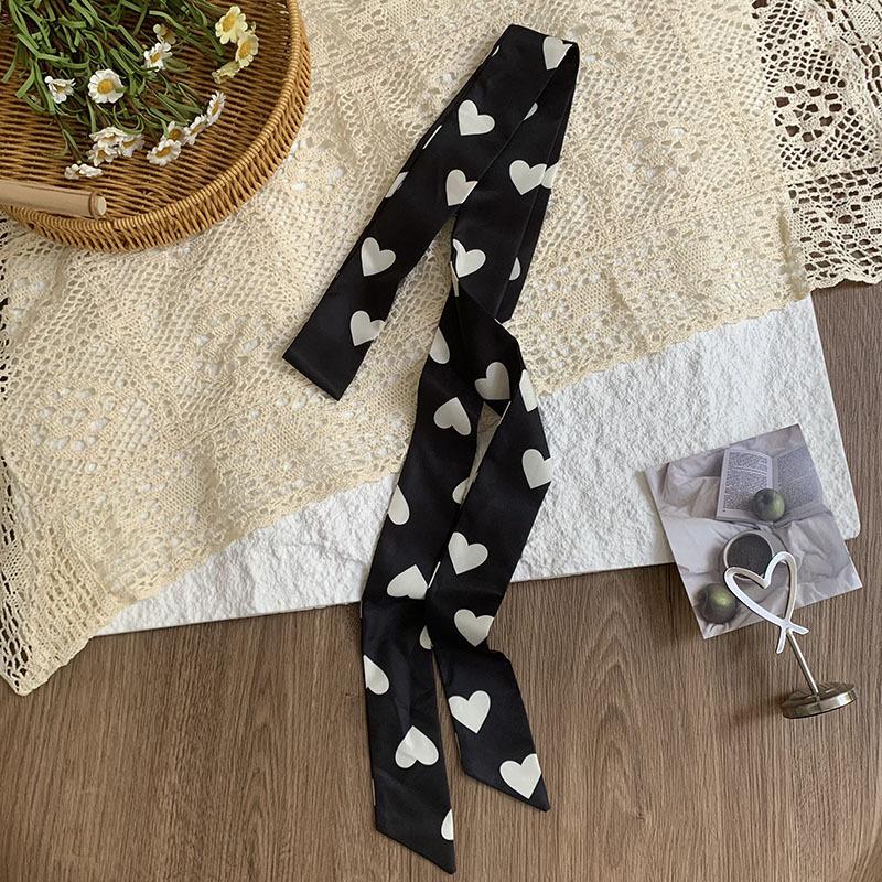 Double-layer polka dot silk scarf, high-end versatile small scarf, fashion headscarf, headband, hair tie, decorative belt.