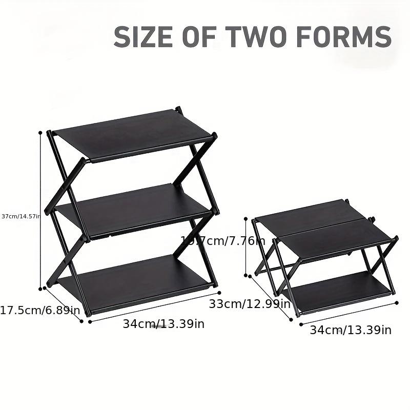 Camping 3-tier Rack Outdoor Folding Storage Shelf Portable Desktop Organizer Shelves Picnic BBQ Storage Rack Table for Picnic