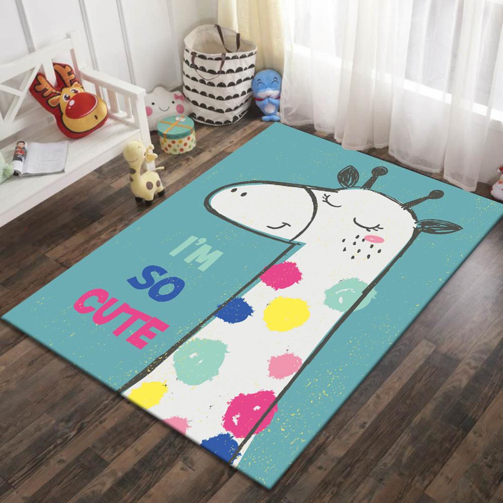 Cartoon Football Carpet Living Room Area Rug Kids Play Mat Aircraft Soccer Dinosaur Boys Bedroom Rug Crystal Velvet Doormat